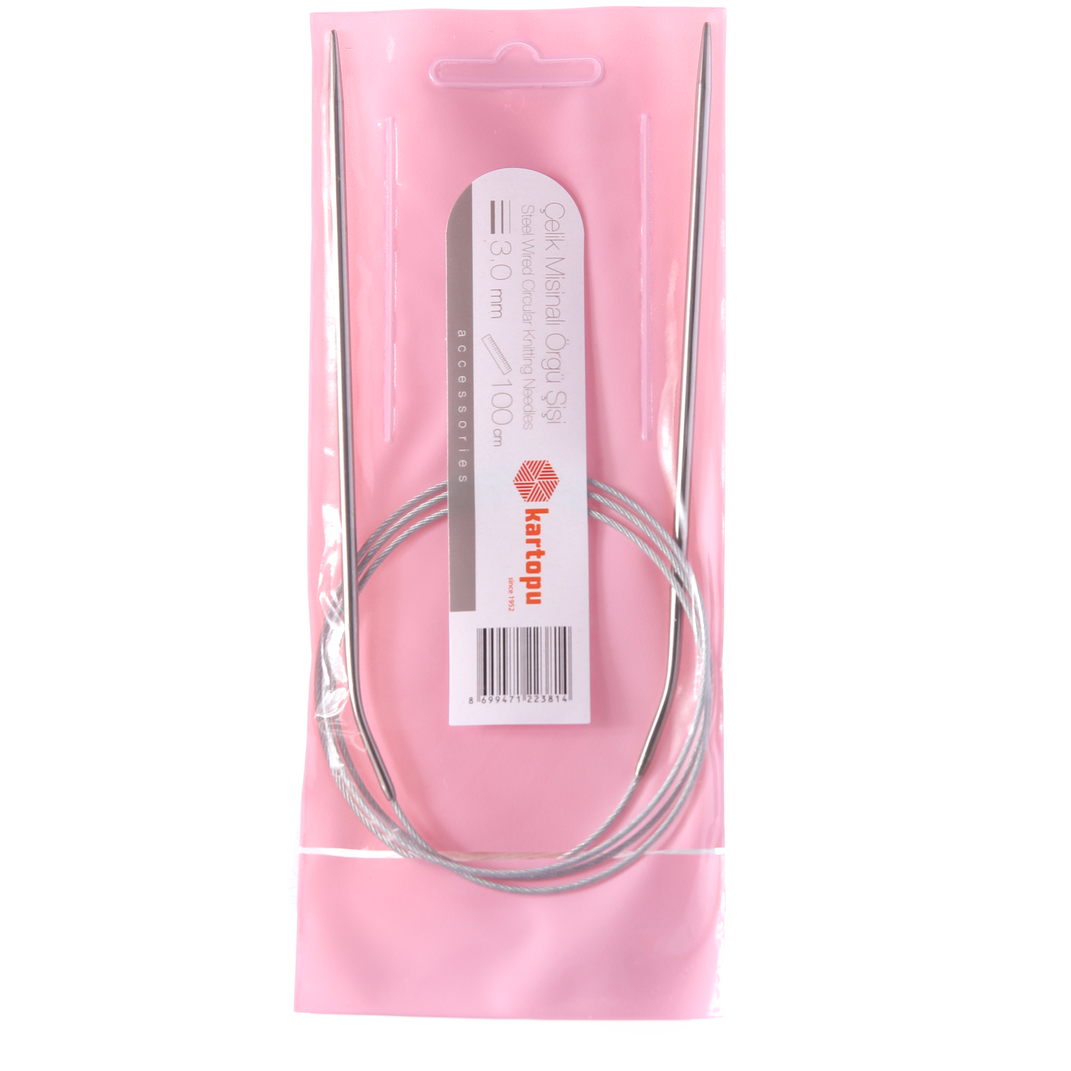 Спицы "Kartopu Спицы круговые стальные, тросик длина 100 см 3.00 мм ...